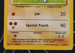 Hitmonchan 7/102 Holo Base Set Pokemon Card Tcg Wotc Vintage Moderately Played - Image 3
