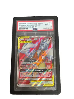 Reshiram & Charizard GX (Full Art) 194/214 - PSA 8 NM-MT - Image 1