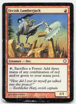 Orcish Lumberjack - DMG Damaged - Coldsnap Theme Deck Reprints # 210 - MTG Magic - Image 1