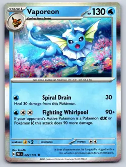 Vaporeon 022/131 Holo Rare Prismatic Evolutions Pokemon Near Mint - Image 1