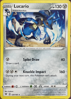 Lucario Rare - 120/185 - Vivid Voltage Pokemon 2020 - Image 1