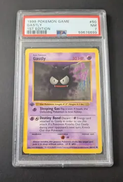 Gastly 1st Edition 50/102 SHADOWLESS - Base Set *PSA 7 -NM* Common Pokemon Card - Image 2