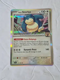 Hop's Snorlax 117/159 Rare Journey Together Pokemon Holo Near Mint - Image 1