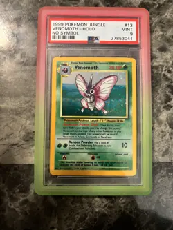 Pokemon PSA 9 Jungle Venomoth Holo Rare NO SYMBOL ERROR 13/64 MINT - Image 3