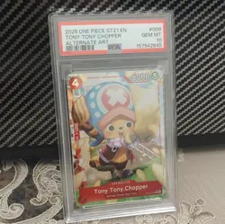 Bandai 2025 One Piece CCG Tony Tony Chopper ST21-008 Alt Art Foil PSA 10 - Image 1
