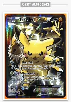 2014-16 XY Black Star Promo Pikachu EX Red & Blue Collection Tag 8.5 XY124 - Image 4