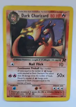 Pokemon TCG Dark Charizard 4/82 Rare Holo Team Rocket WOTC, Vintage 2000 HP - Image 1