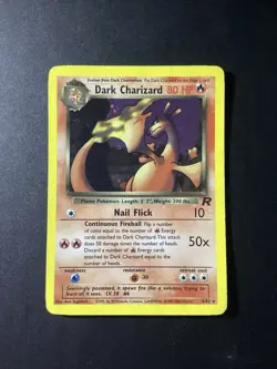 Pokemon TCG Dark Charizard 4/82 Rare Holo Team Rocket WOTC, Vintage - Image 1