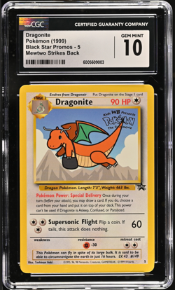 1999 Pokemon Movie Black Star Promo #5 Dragonite CGC 10 - Image 1