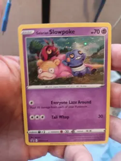 HD SWIRL Pokemon TCG Galarian Slowpoke Cosmos SWSH Black Star Promo SWSH126 - Image 2