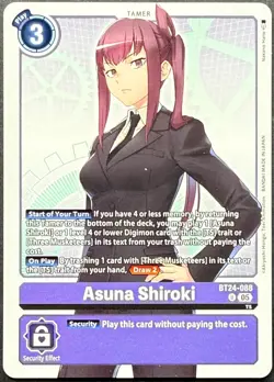 4x Playset BT24-088 Asuna Shiroki Time Stranger Digimon Card Game U - Image 1