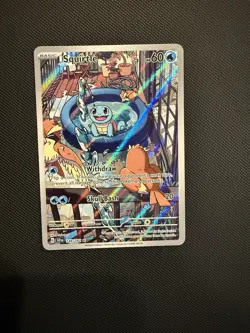 Pokemon TCG Squirtle Stellar Crown Illustration Card 148/142 Near Mint - Image 1