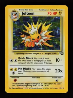 Jolteon 4/64 Unlimited Holo Rare Jungle Pokemon Cards - Image 1