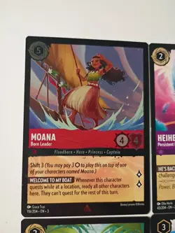 Disney Lorcana Moana Lot 11 Cards 1 Cold Foil &10 Commons - Image 2