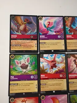 Disney Lorcana Moana Lot 11 Cards 1 Cold Foil &10 Commons - Image 3