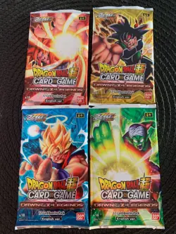 4x DBS CCG Dawn of The Z-Legends Booster Packs Full Artwork Set of 4 Sealed OOS - Image 1
