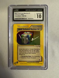 2002 Pokemon - Multi Technical Machine 01 - Expedition 144/165 CGC 10 Gem Mint! - Image 1