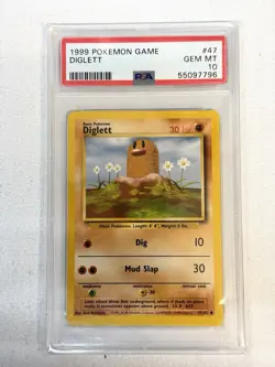 1999 POKEMON BASE SET UNLIMITED #47 DIGLETT PSA 10 - Image 1