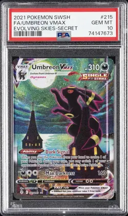 2021 POKEMON SWORD & SHIELD EVOLVING SKIES SECRET FULL ART/UMBREON VMAX PSA 10 - Image 1