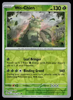 Wo-Chien Rare Reverse Holo Paradox Rift PAR 018/182 Pokemon NM 2023 - Image 1