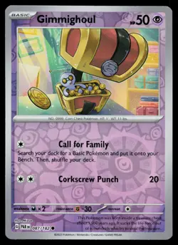 Gimmighoul Common Reverse Holo Paradox Rift PAR 087/182 Pokemon NM 2023 - Image 1