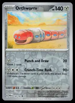 Orthworm Uncommon Reverse Holo Paradox Rift PAR 138/182 Pokemon NM 2023 - Image 1