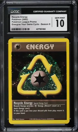 2002 Pokemon League Promo Energize Your Game Cycle Recycle Energy CGC 10 GEM - Image 1