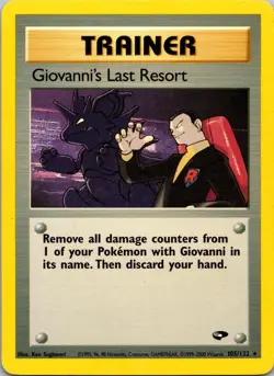 Giovanni's Last Resort 105/132 Rare Gym Challenge Pokemon Unlimited NM - Image 1