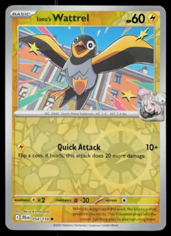 Iono's Wattrel Common Reverse Holo Journey Together JTG 054/159 Pokemon NM 2025 - Image 1