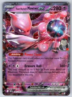 Team Rocket's Mewtwo ex 081/182 Double Rare Destined Rivals Pokemon Holo NM - Image 1