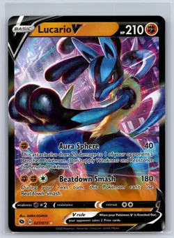 Lucario V 027/073 Holo V Rare Champion's Path Pokemon Near Mint - Image 1
