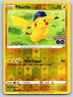 Pikachu 028/078 Rare Pokemon GO Pokemon Reverse Holo Lightly Played - Image 1