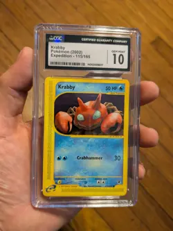 (POP 27) CGC 10 GEM MINT 2002 Pokemon Expedition Krabby eReader 115/165 - Image 1