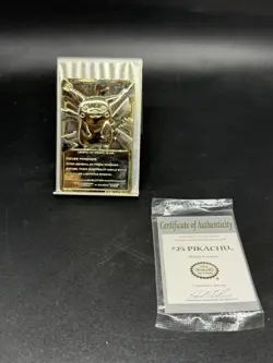 1999 Pokemon PIKACHU 23K Gold-Plated #25 Special Edition Trading Card W/ COA - Image 2