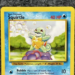 Vintage Pokemon Base Set Squirtle 63/102 Common MP Card Regular - Image 3
