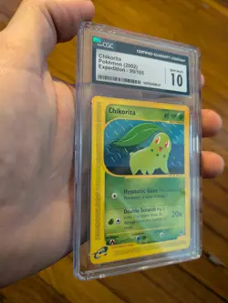 (POP 24) CGC 10 GEM MINT Chikorita 99/165 Pokemon Expedition 2002 eReader - Image 2