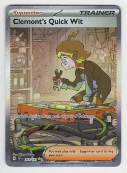 Pokemon Clemont's Quick Wit 243/191 Sv08: Surging Sparks Holo NM/M - Image 1