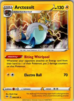 Arctozolt 066/189 Holo Rare Darkness Ablaze Pokemon Near Mint - Image 1