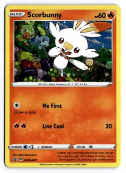 Scorbunny SWSH071 Holo Promo Sword & Shield Promo Pokemon Near Mint - Image 1