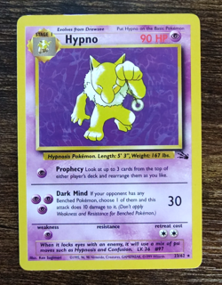 Pokemon Fossil Hypno 23/62 Non Holo Rare LP- - Image 1