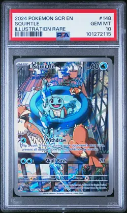 2024 POKEMON SCR EN-STELLAR CROWN ILLUSTRATION RARE #148 SQUIRTLE PSA 10 - Image 1
