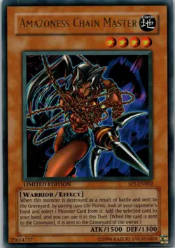Yugioh Amazoness Chain Master SP1-EN002 Limited Edition Ultra Rare NM - Image 1