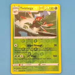 YANMEGA 009/159 RARE CROWN ZENITH POKEMON REVERSE HOLO LP - Image 1