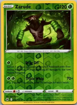 Zarude 016/159 Holo Rare Crown Zenith Pokemon Reverse Holo Near Mint - Image 1