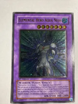 Elemental Hero Aqua Neos Ultimate Rare 1st Ed POTD-EN031 Silver Stamp Misprint - Image 2
