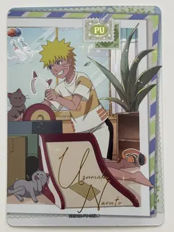 Kayou Naruto Series 1 Heaven Scroll Naruto Play w/ Cats NRSA01-PU-006 English NM - Image 1