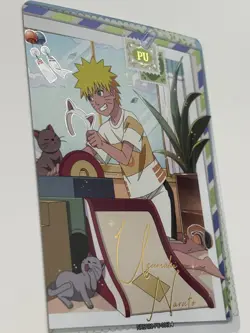 Kayou Naruto Series 1 Heaven Scroll Naruto Play w/ Cats NRSA01-PU-006 English NM - Image 3