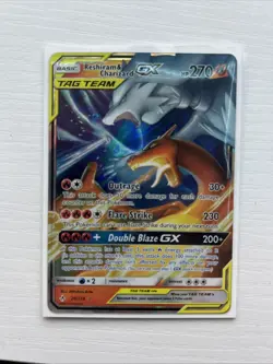 Pokemon Reshiram & Charizard GX Ultra Rare Holo Card 20/214 Tag Team - Image 1