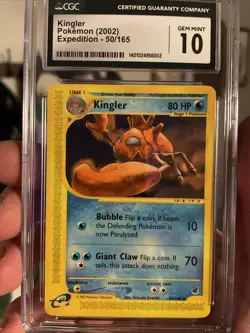 2002 Pokemon Expedition Kingler 50/165 CGC 10 Gem Mint - Image 1