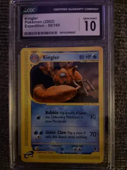 2002 Pokemon Expedition Kingler 50/165 CGC 10 Gem Mint - Image 3